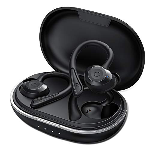 Product Cover Sports Wireless Earbuds Muzili Bluetooth 5.0 Earphones IPX7 Waterproof Headphones 36h Play Time in Ear with Charging Case and Mic, Super-Stable Connection for Climbing Hiking for iOS Android, Black