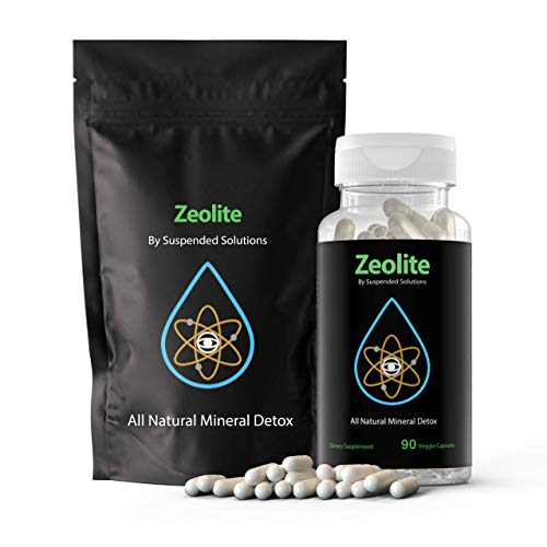 Product Cover Suspended Solutions - Zeolite Clinoptilolite - 90 Capsules - Responsibly Mined - All Natural Mineral Detox Removes Chemicals Safely and Effectively - Restores Gut Health and Boosts Immunity
