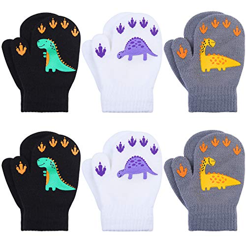 Product Cover Cooraby 6 Pairs Toddler Magic Stretch Mittens Winter Unisex Baby Knitted Gloves Mittens (Mixed Color M, 1-3 Years)