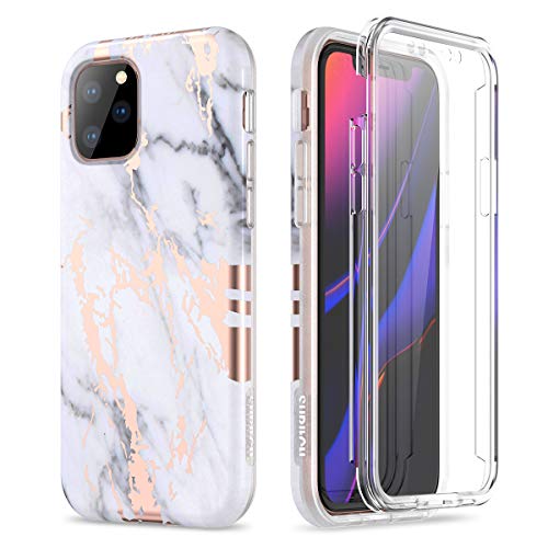 Product Cover SURITCH Marble iPhone 11 Pro Case, [Built-in Screen Protector] Full-Body Protection Hard PC Bumper + Glossy Soft TPU Rubber Gel Shockproof Case for iPhone 11/XI Pro 5.8 inch 2019 (Gold Marble)