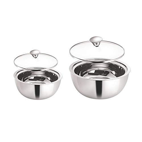 Product Cover Borosil Stainless Steel Insulated Curry Server, Set of 2 (500ml + 900ml) Silver