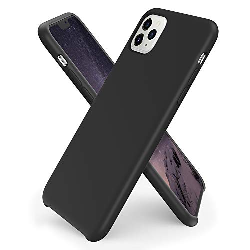Product Cover ORNARTO Liquid Silicone Case for iPhone 11 Pro Max, Slim Liquid Silicone Soft Gel Rubber Case Cover for Apple iPhone 11 Pro Max(2019) 6.5 inch-Black