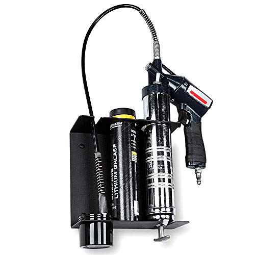 Product Cover Koova Grease Gun Storage Holder - Heavy Duty Wall Mount - Store Your Grease Gun & Spare Cartridge - Removable Drip Cup Keeps Grease Off The Floor - Made in The USA - Heavy Gauge Powder Coated Steel