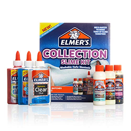 Product Cover Elmer'S Collection Slime Kit | Supplies Include Glow in The Dark Magical Liquid Slime Activator, Metallic Magical Liquid, Confetti Magical Liquid, Translucent Glue, Metallic Glue, Clear Glue, 6 Count