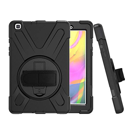 Product Cover CCMAO Galaxy Tab A 8.0 Case 2019, SM-T290/T295 Case, [Hand Strap] 360 Degree Rotating Kickstand Full-Body Impact Resistant Cover for Samsung Galaxy Tab A 8.0 Inch 2019 (SM-T290 /SM-T295) (Black)