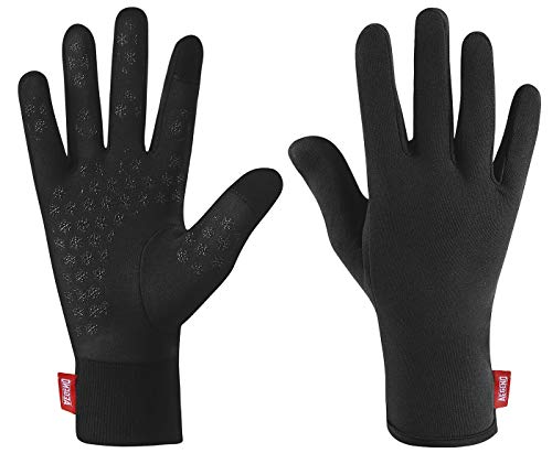 Product Cover aegend Upgraded Lightweight Running Gloves Warm Touchscreen Compression Mittens Liners Gloves Men Women with Elastic Cuff Cycling Driving Sports Gloves for Winter, Medium