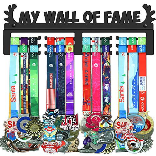 Product Cover GENOVESE My Wall of Fame Medal Holder Display Hanger Rack,Sturdy Black Steel Metal,Wall Mounted Over 50 Medals Easy to Install