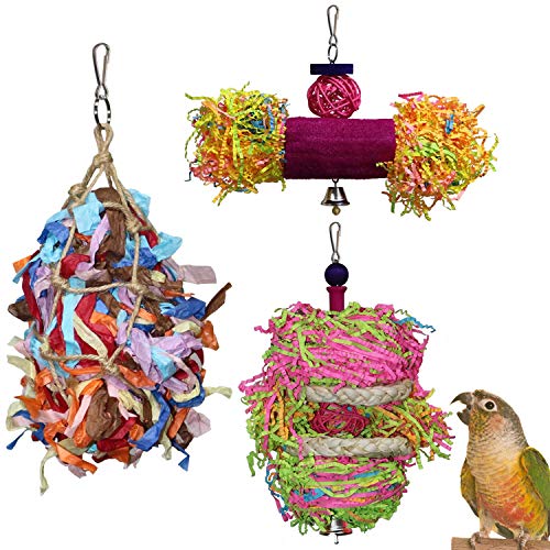Product Cover RYPET Bird Shredder Toys - Parrot Foraging Hanging Toy for Cockatiel Conure African Grey Amazon (3 Pack)