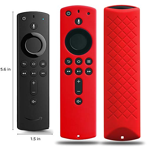 Product Cover Covers for All-New Alexa Voice Remote for Fire TV Stick 4K, Fire TV Stick (2nd Gen), Fire TV (3rd Gen) Shockproof Protective Silicone Case - Red