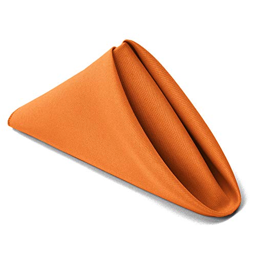 Product Cover TableLinensforLess 17x17 Inch Polyester Cloth Napkins, Set of 6 (Pumpkin Orange)