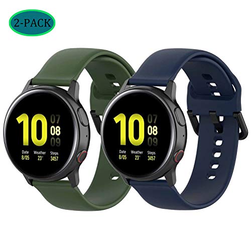 Product Cover Fit for Samsung Galaxy Watch Active 2 40mm/ 44mm Watch Bands, 20mm Silicone Replacement Band Straps Wristbands Fit for Garmin Forerunner 245 Music for Women Men (Green Blue, Small)