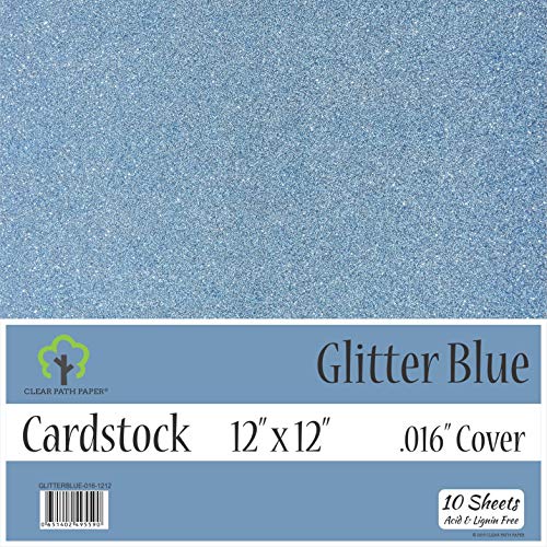 Product Cover Glitter Blue Cardstock - 12 x 12 inch - .016