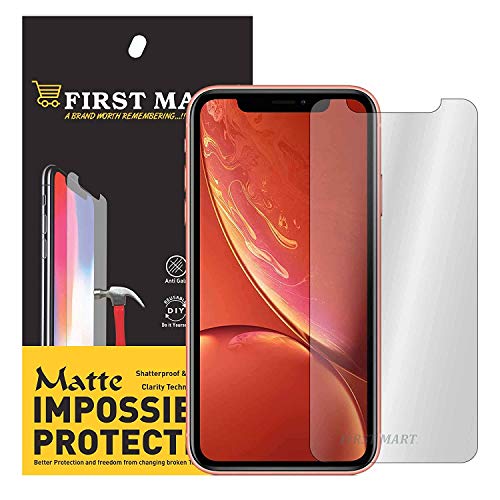 Product Cover FIRST MART - A BRAND WORTH REMEMBERING Screen Protector iPhone XR-iPhone 11 Mattte Finish, Texture Effect Guard Hammer Proof Impossible Fiberfilm Full Flat Screen Tempered Glass Scratch Resistant
