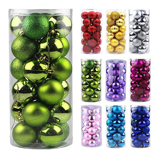 Product Cover Emopeak 24Pcs Christmas Balls Ornaments for Xmas Christmas Tree - Shatterproof Christmas Tree Decorations Hanging Ball for Holiday Wedding Party Decoration