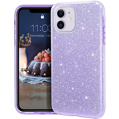 Product Cover MATEPROX iPhone 11 case,Bling Sparkle Cute Girls Women Protective Case for iPhone 11 6.1inch(Purple)