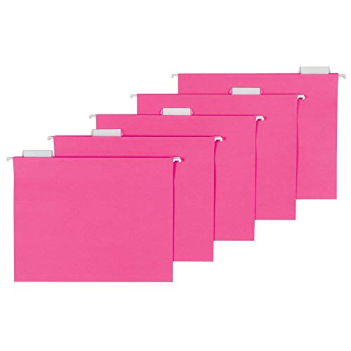 Product Cover AmazonBasics Hanging Folders, Letter Size, Pink, 25 Per Box