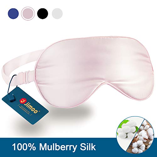 Product Cover Natural Silk Sleep Mask, Super-Smooth & Soft Eye Mask with Adjustable Strap, Blindfold, Perfect Blocks Light, Pressure Free for A Full Night's Sleep (Pink)