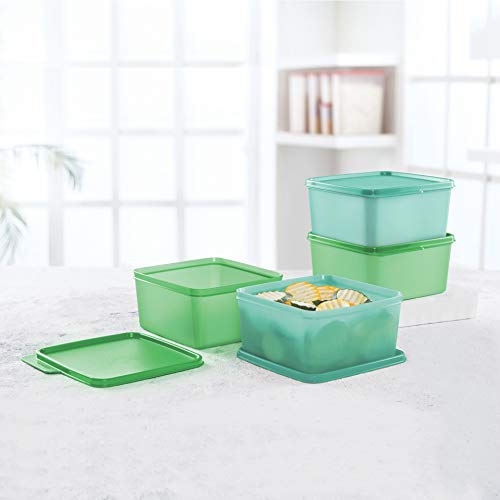 Product Cover Tupperware Square Refrigerator Container Keep Tab 1.2l 4pc