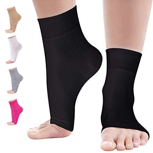Product Cover Kemford Ankle Compression Sleeve - 1-Pair Plantar Fasciitis Sock - Foot Brace for Arch Support - Heel Pain Relief for Women & Men