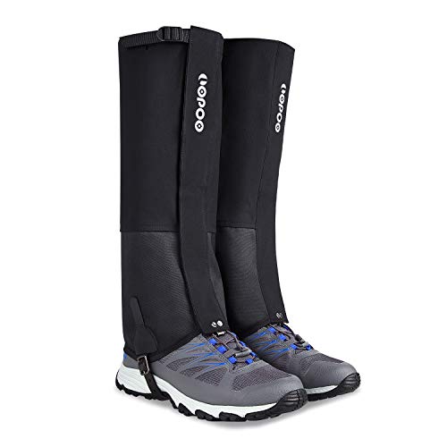 Product Cover LOPOO Leg Gaiters Waterproof for Men and Women, Anti-Tear Snow Boot Gaiters 900D Nylon Fabric Breathable Shoe Gaiters for Outdoor Hiking Hunting Climbing (Medium)