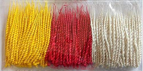 Product Cover OM PHOOL BATTI Long Cotton Wicks akhand Jyot Batti Navratri Special Red, Yellow and White Color (Pack of 8)
