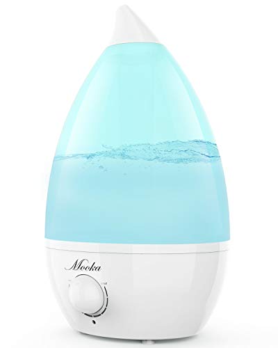 Product Cover Mooka Humidifier 2L Portable Cool Mist Humidifiers for Baby Home Bedroom Office, Adjustable Mist Output Air Humidifier, Waterless Auto-Off, Whisper-Quiet, Up to 21 Hours, BPA Free, Blue