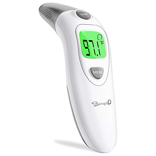 Product Cover Simplife Baby Forehead and Ear Thermometer for Fever, Infrared Medical Temporal Basal Body Thermometer with Instant Accurate Readings, Suitable for Kids, Toddlers, Infants, Adults ...