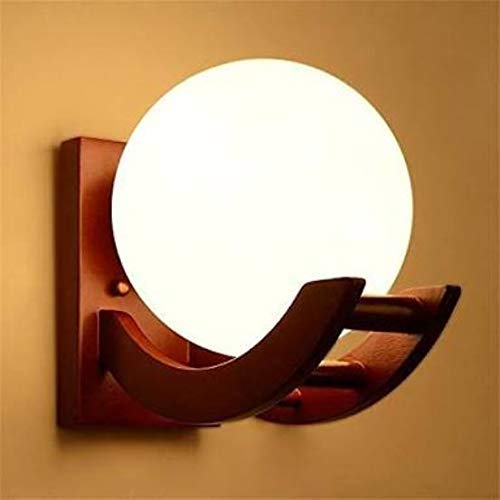 Product Cover Homeeasy Globe Shaped Indoor Outdoor Surface Mounted Classic Wall Light Wall Lamp Lighting Without Bulb (Brown and White)