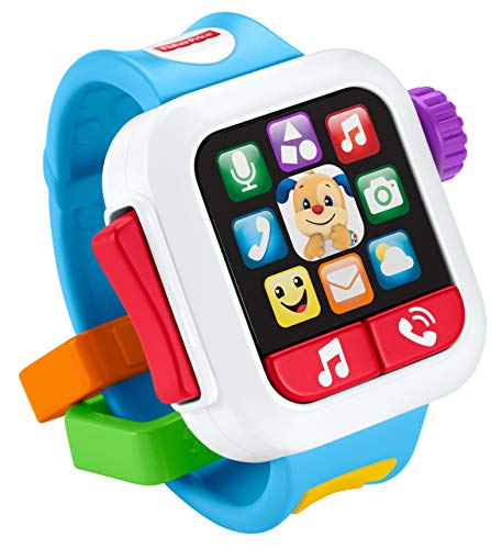 Product Cover Fisher-Price Laugh & Learn Time to Learn Smartwatch, Musical Baby Toy, Blue