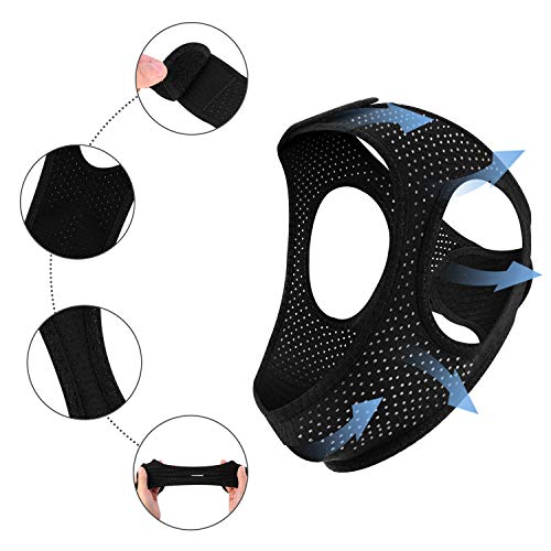 Product Cover Anti Snoring Chin Strap for CPAP Users(New Version Upgrade) Breathable Adjustable Chin Straps-Effective Stop Snoring for Men and Women,Comfortable Sleeping cpap Chin Strap.Includes A Velcro