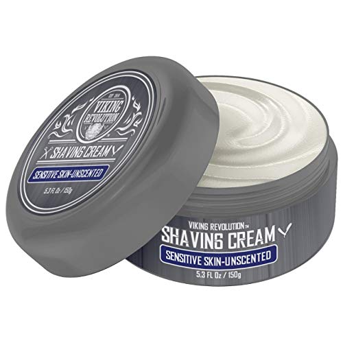 Product Cover Luxury Shaving Cream for Sensitive Skin- Unscented - Soft, Smooth & Silky Shaving Soap - Rich Lather for the Smoothest Shave - 5.3oz