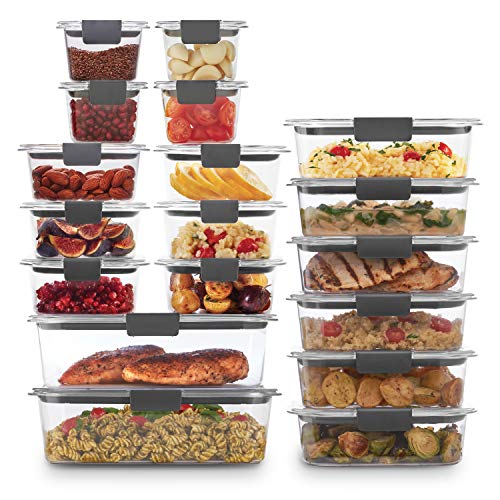 Product Cover Rubbermaid 2108389 Brilliance Storage 44-Piece Plastic Lids | BPA Free, Leak Proof Food Container, Clear