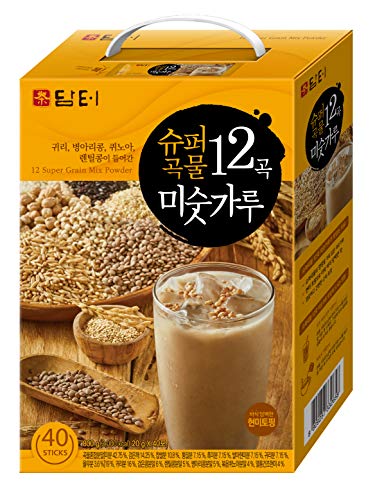 Product Cover DAMTUH Korean Roasted 12 Super Grains Mixed Powder with Oats, Chickpeas, Quinoa, Lentils, (Misugaru), 20g x 40 Sticks
