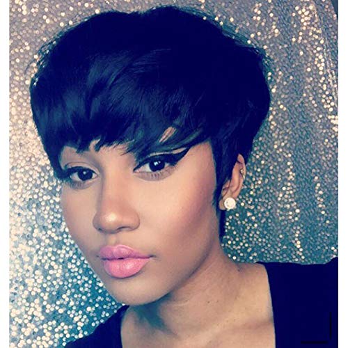Product Cover 100% Human Hair Short Pixie Wigs for Black Women Short Human Hair Pixie Cut Wigs