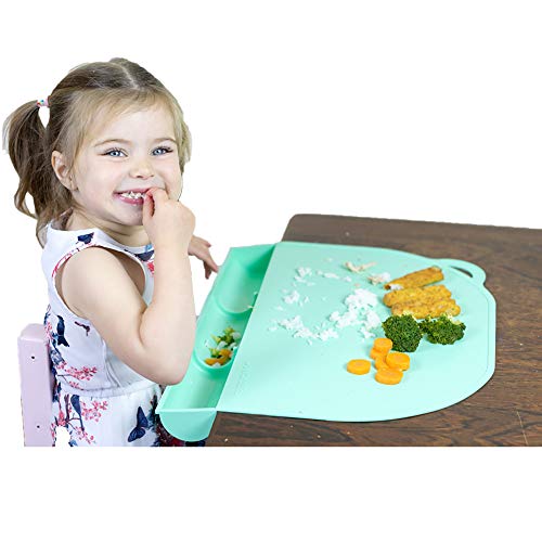 Product Cover Food Catching Baby Placemat with Suction | UpwardBaby Silicone Placemats for Babies Kids and Toddlers | Clean Mealtimes at Home Or for Restaurants | See Video Demonstration