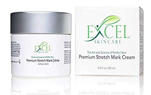 Product Cover Excel's Stretch Mark Cream - Removal and treatment for Stretchmark Scar and Cellulite (No Pregnancy but Postpartum care) Skin Tightening Lightening and Fade remover that works cocoa butter formulated
