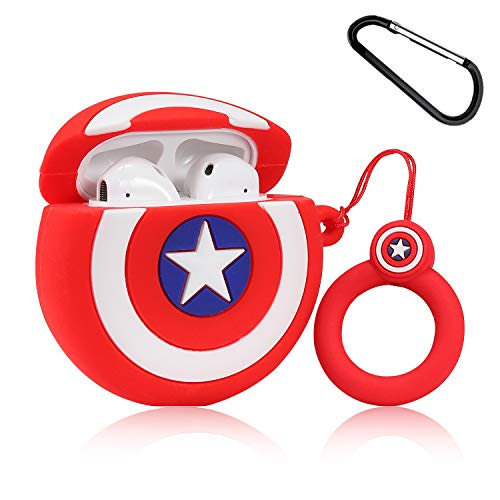 Product Cover Joyleop(Captain with Chain) Compatible with Airpods 1/2 Case Cover,3D Cute Cartoon Funny Fun, Silicone Airpod Stylish Chic Character Skin Cover,Girls Boys Teens Men,Cases for Air pods 1& 2