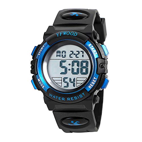 Product Cover Kids Digital Sport Watch Waterproof Sports Outdoor Watches Children Casual Electronic Analog Quartz Wrist Watches with Silicone Band Luminous Alarm Stopwatch for Boys Girls