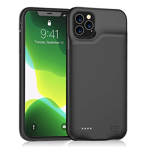 Product Cover iPhone 11 Pro Max Battery Case, Euhan 6500mAh Ultra Thin Rechargeable Portable Power Charging Case For iPhone 11 Pro Max (6.5 inch) Extended Battery Pack Power Bank Charger Case (Black)