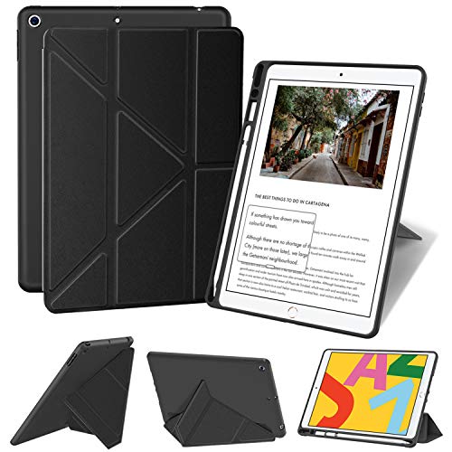 Product Cover Supveco iPad 10.2 Case 2019 with Pencil Holder, Auto Wake/Sleep, Multiple Viewing Angles for iPad 7th Generation Case (Black)