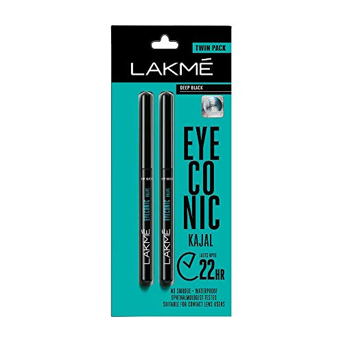 Product Cover Lakme Eyeconic Kajal Twin Pack, Black, 0.35g with 0.35g