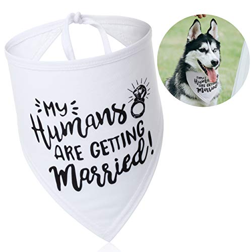 Product Cover My Humans are Getting Married Bandana for Dogs - Cutest Dog Wedding Attire for Your Special Day - Engagement Photo Props - Dog Wedding Collar