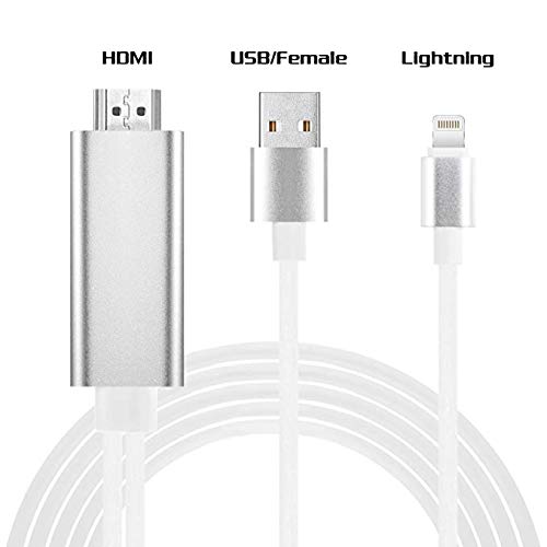 Product Cover MASON TURNER Compatible with iPhone iPad to HDMI Cable, 6.6ft iPhone to HDMI Adapter Connector 1080P HDTV Cable, Digital AV Adapter Cord for iPhone X/8/7/6s Plus/iPad/iPod to TV Projector Monitor