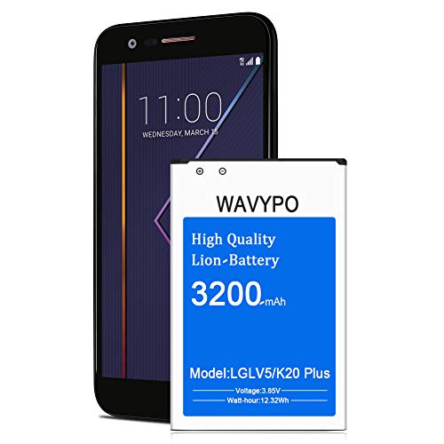 Product Cover Wavypo LG K20 Plus Battery, 3200mAh BL-46G1F Li-ion Replacement Battery for LG LV5/K20 Plus, LG K10 2017, K8V 2017, K20V VS501, MP260 TP260, LG K20 Spare Battery [24 Month Warranty]