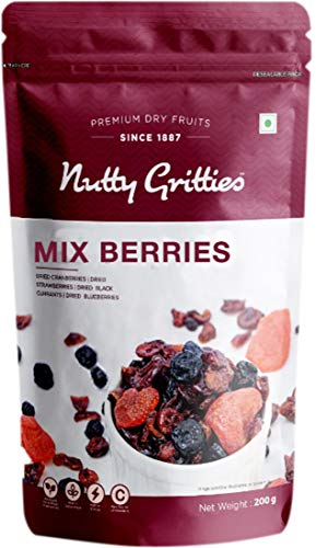Product Cover Nutty Gritties Mix Berries - Dried Black Currants, Blueberries, Strawberries and Cranberries - 200GMS