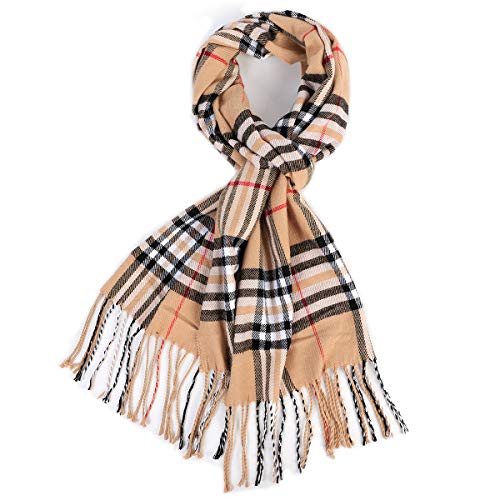 Product Cover Men Women Plaid Scarf Witner Fall, bufandas de mujer para invierno hombres， Soft Knit Cashmere Ladies Scarfs, 2019 Mom Grandma Best Friend Sister Wife Girlfriend Christmas Christian Good Gift