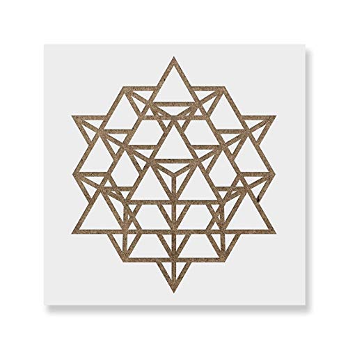 Product Cover Sacred Geometry Merkaba Stencil - Reusable Stencils for Painting - Create DIY Sacred Geometry Merkaba Home Decor