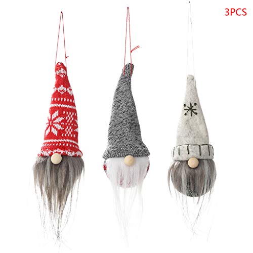 Product Cover Yuxiale 3pcs/Set Christmas Handmade Long Hat Swedish Gnome Doll Ornaments Holiday Home Party Decor Kids Xmas Gift