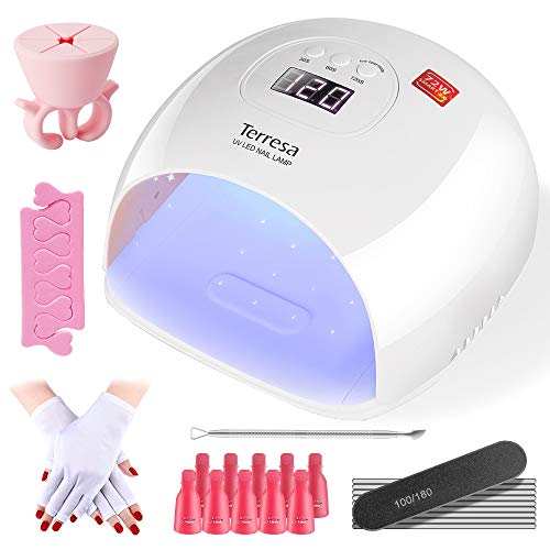 Product Cover Terresa UV LED Nail Lamp, 72 Watt Nail Dryer for Gel Polish, Quick Nail Light Set with Nail Art Tools, Auto Sensor Professional Manicure Curing Lamp, 3 Timer Setting Gel Lamp for Home and Salon Use