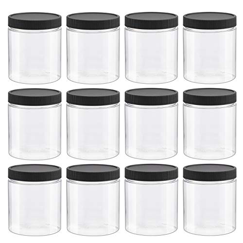 Product Cover 12 PCS 8 Oz Clear Empty Slime Storage Containers, Slime Jars with Lids - BPA Free